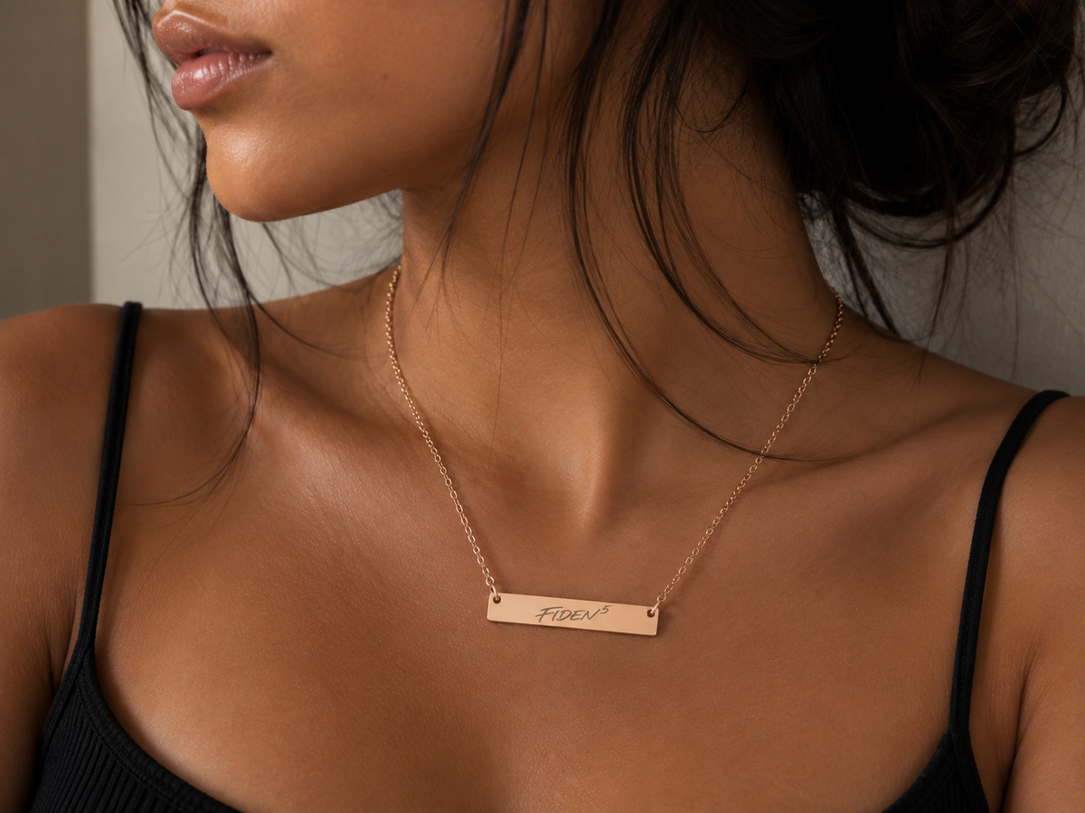 Horizontal Bar Necklace (Engraving)