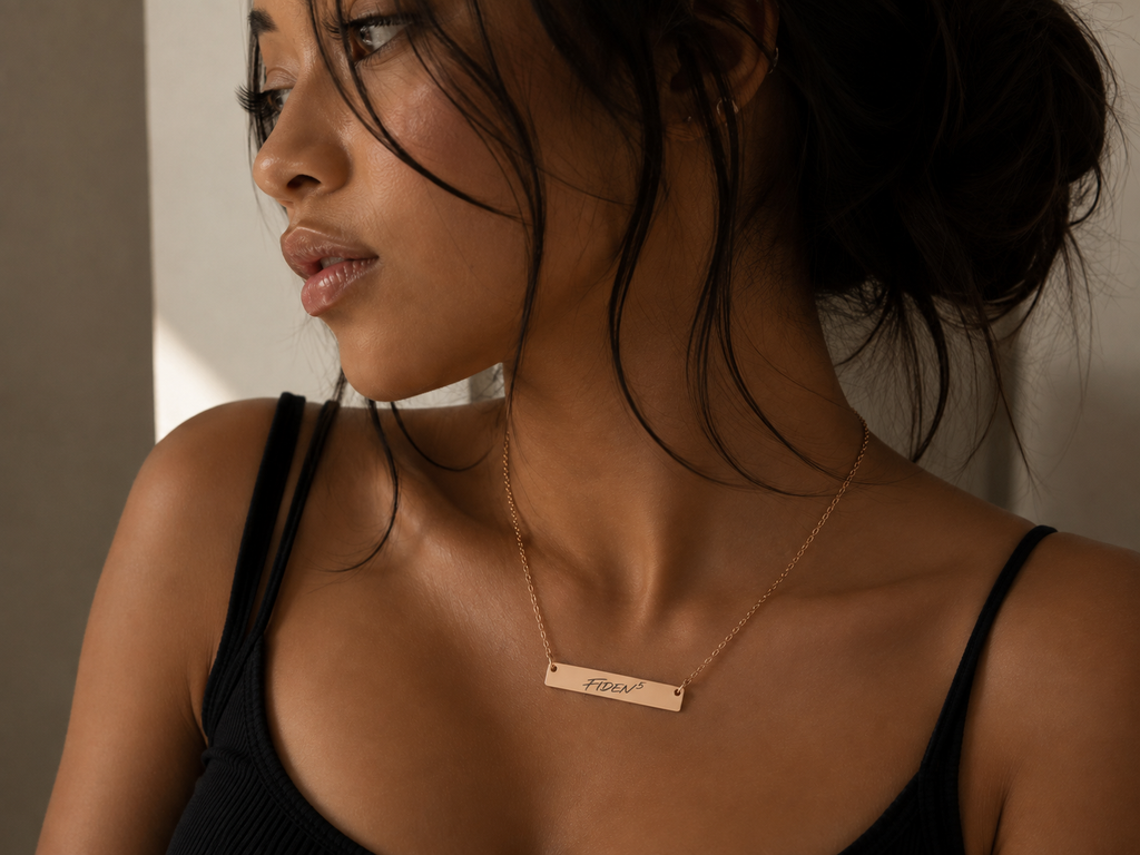 Horizontal Bar Necklace (Engraving)