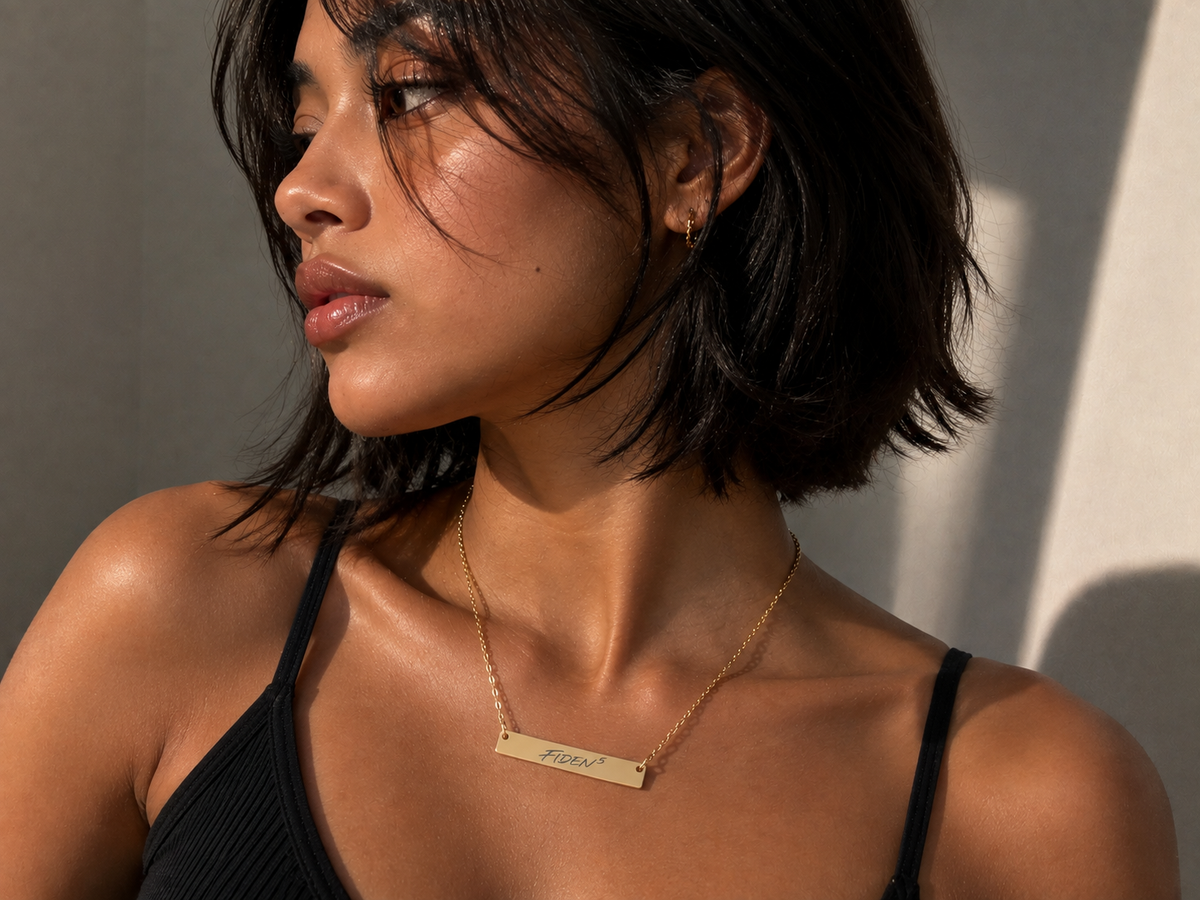 Horizontal Bar Necklace (Engraving)